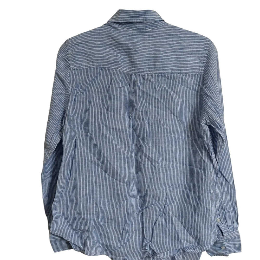 J. Crew Blue and White Striped Button-Down Shirt